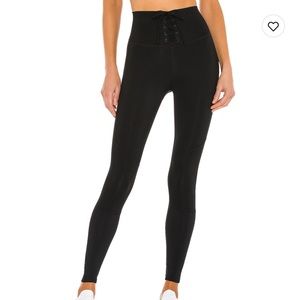 Black lace up leggings